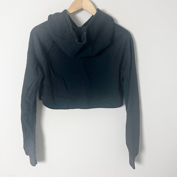 Gymshark Cropped Black Pullover Hoodie Sweatshirt Small - Picture 3 of 5
